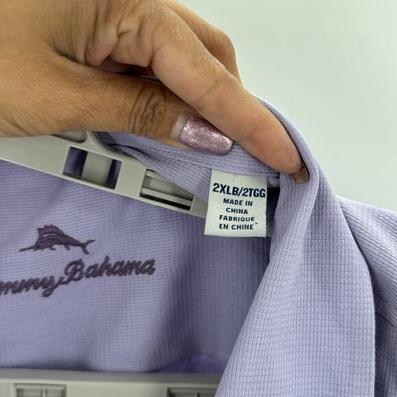 Tommy Bahama ISLANDZONE purple silk blend short sleeve button down size 2XL - Picture 6 of 10
